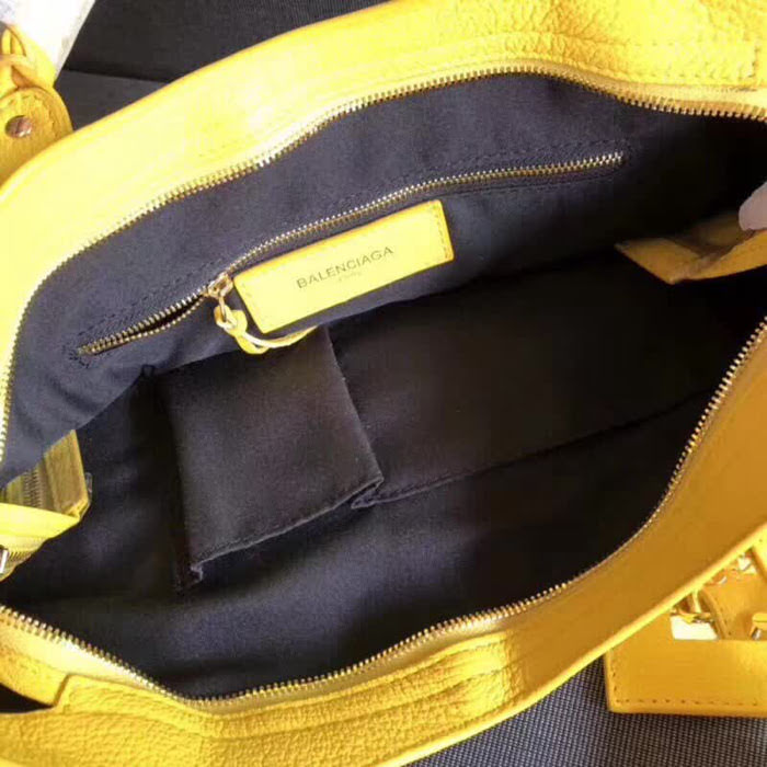 BALENCIAG巴黎世家 機車包 38cm原版山羊皮配金邊 手提肩背斜挎包  BL1366